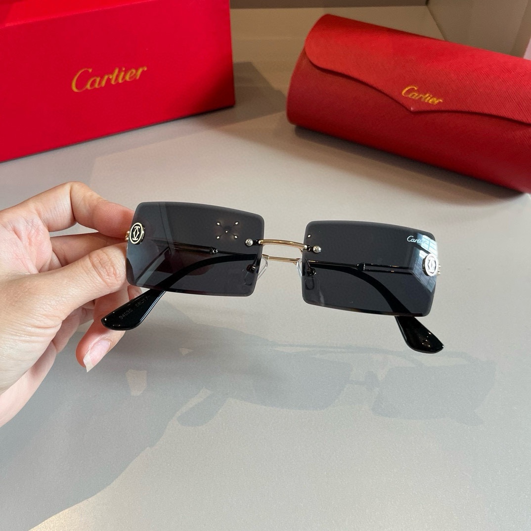 [TOP] Cartier Sunglasses - Black
