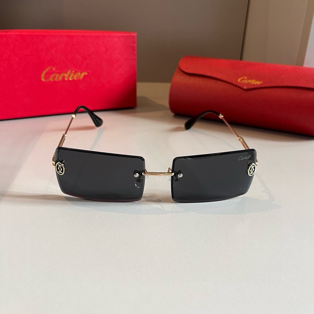 [TOP] Cartier Sunglasses - Black