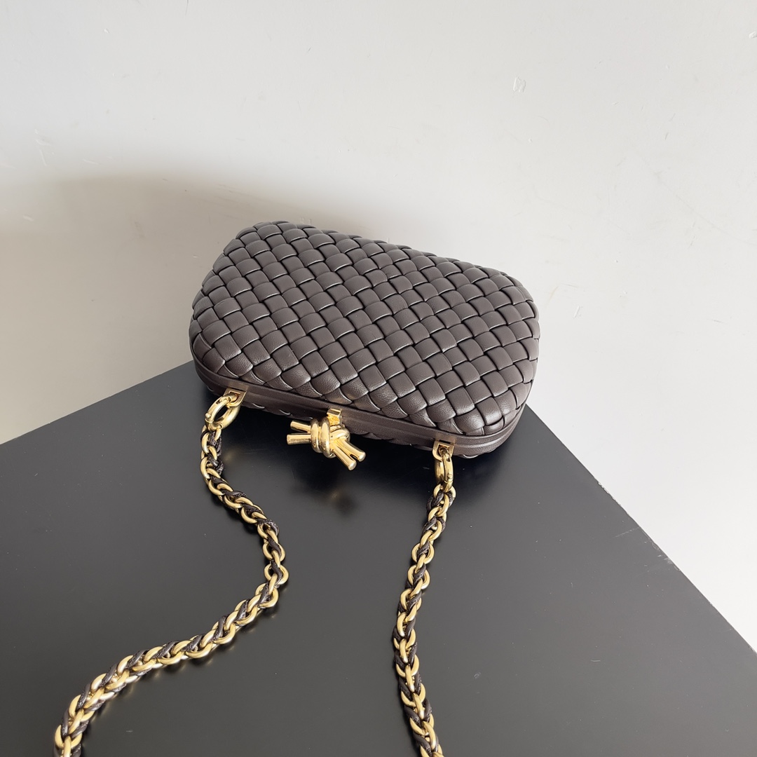 [TOP] Bottega Veneta BV Knot Bag with Chain 19x11.5x5cm - Brown