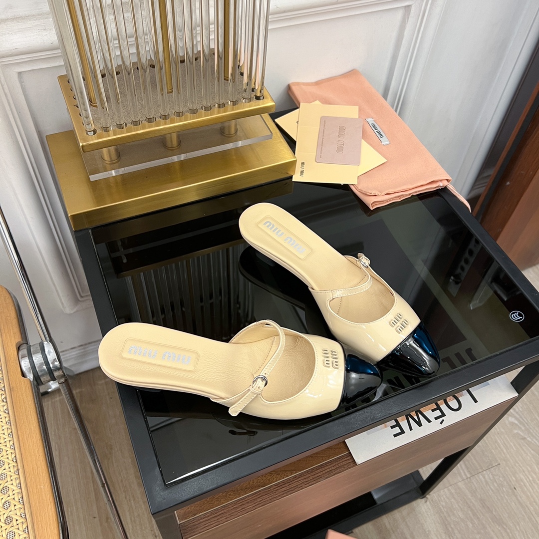 [TOP] Miu Miu Mule Half Slippers - 4 Color