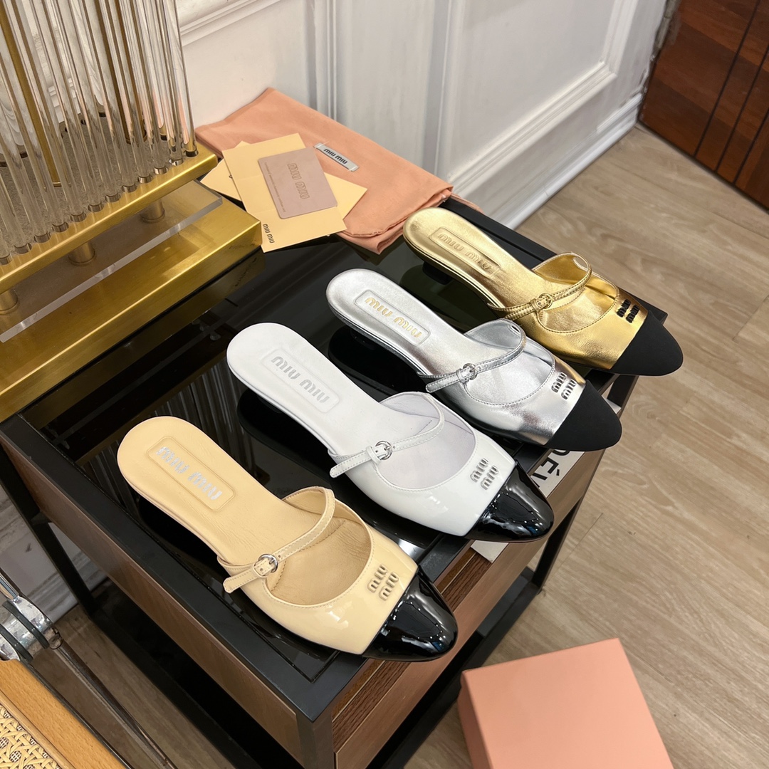 [TOP] Miu Miu Mule Half Slippers - 4 Color