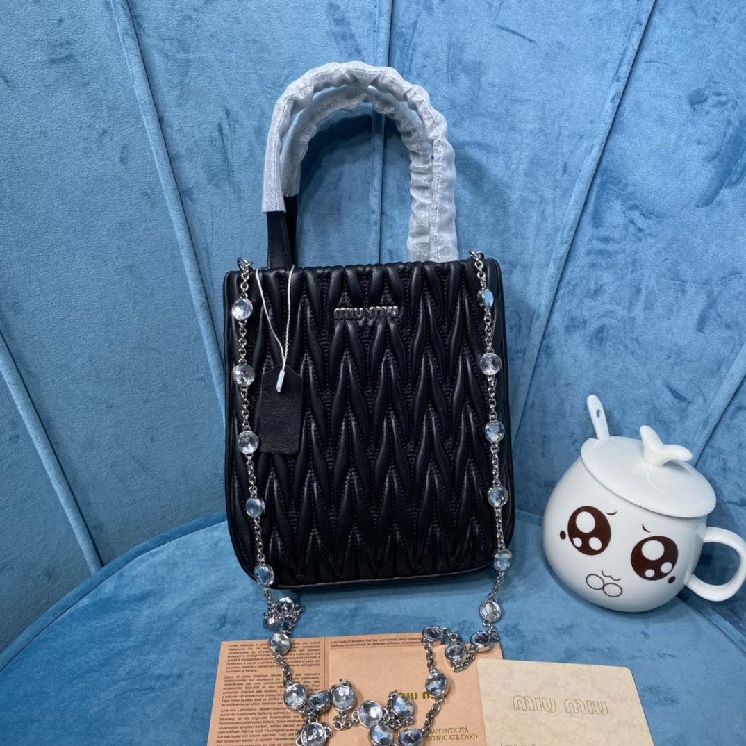 [TOP] Miu Miu Lambskin Tote Bag 18x15x5cm - 3 Color