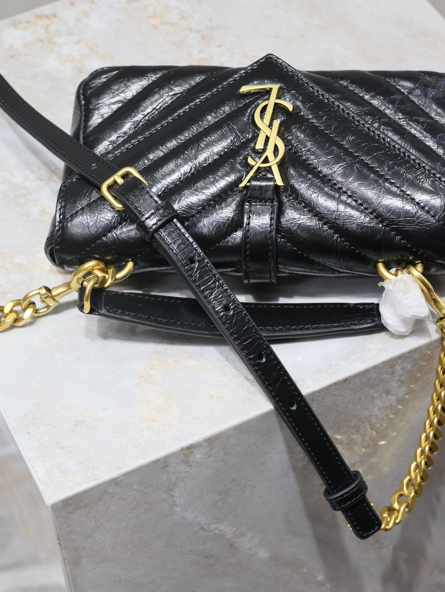 [TOP] Yves Saint Laurent YSL Mini College Shoulder Bags - Black -20×13×3cm