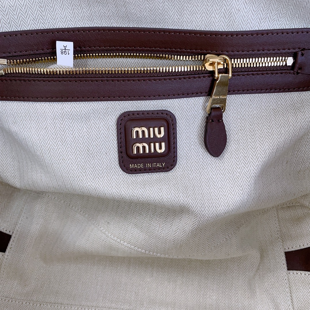 [TOP] Miu Miu Suede Briefcase 34x23x12cm - Brown