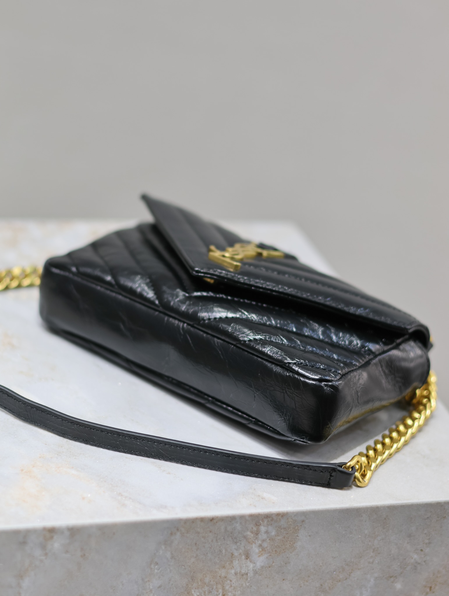 [TOP] Yves Saint Laurent YSL Mini College Shoulder Bags - Black -20×13×3cm