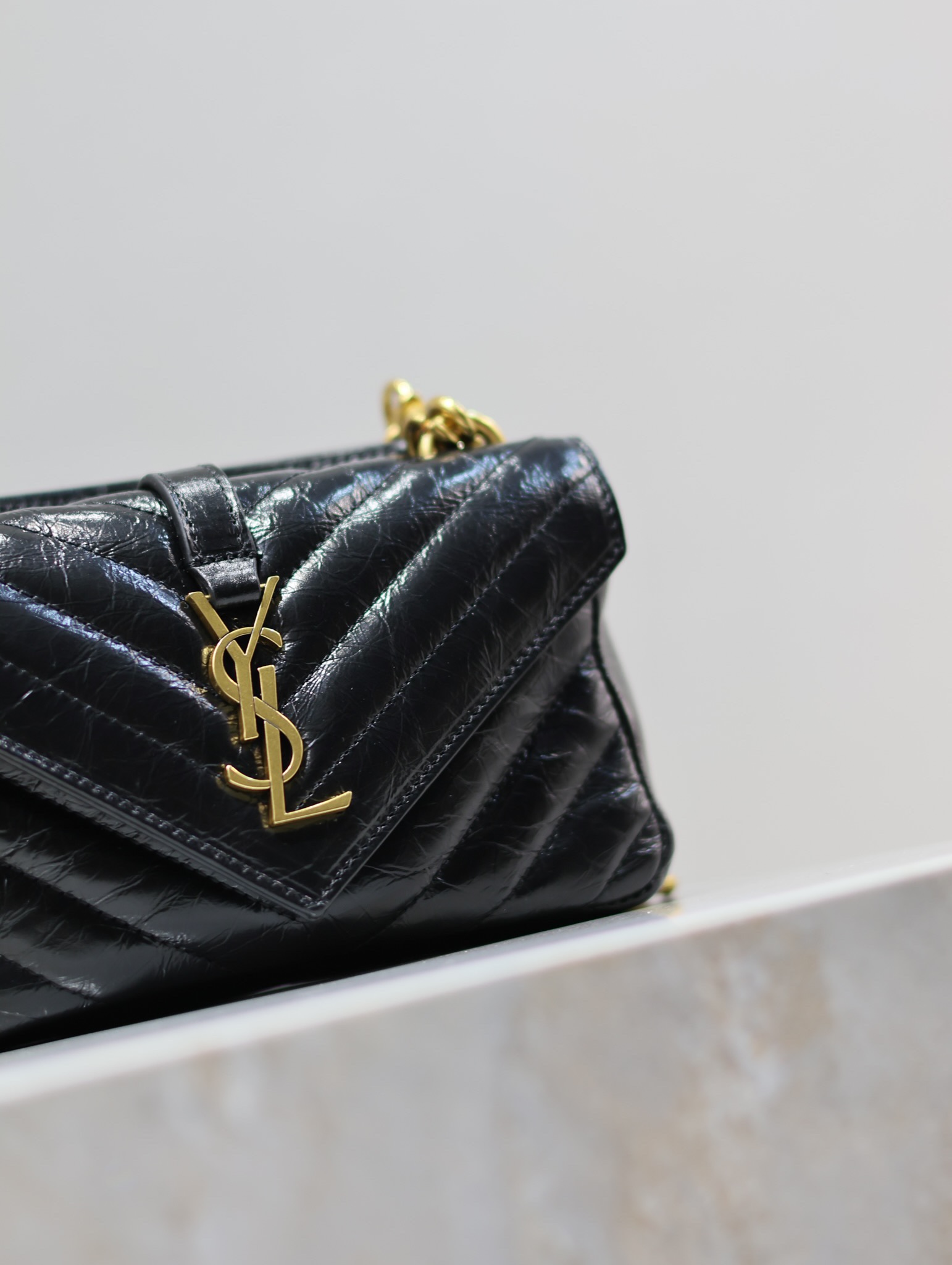 [TOP] Yves Saint Laurent YSL Mini College Shoulder Bags - Black -20×13×3cm