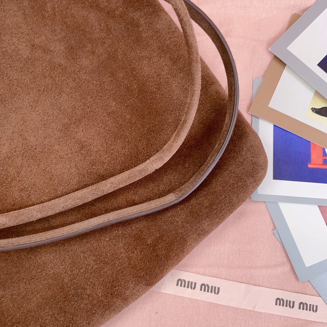 [TOP] Miu Miu Suede Tote Bag 35x40cm - Brown
