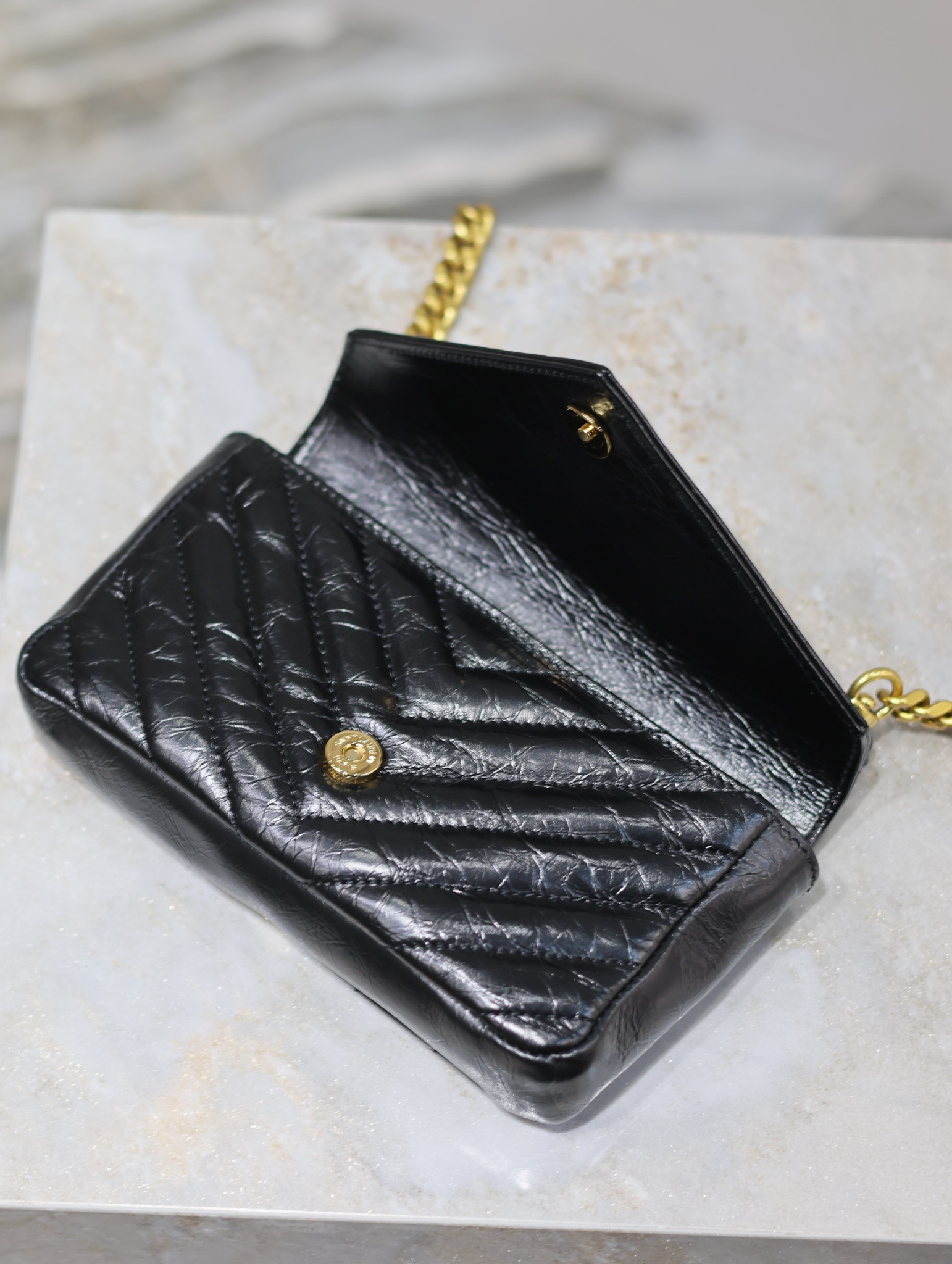 [TOP] Yves Saint Laurent YSL Mini College Shoulder Bags - Black -20×13×3cm