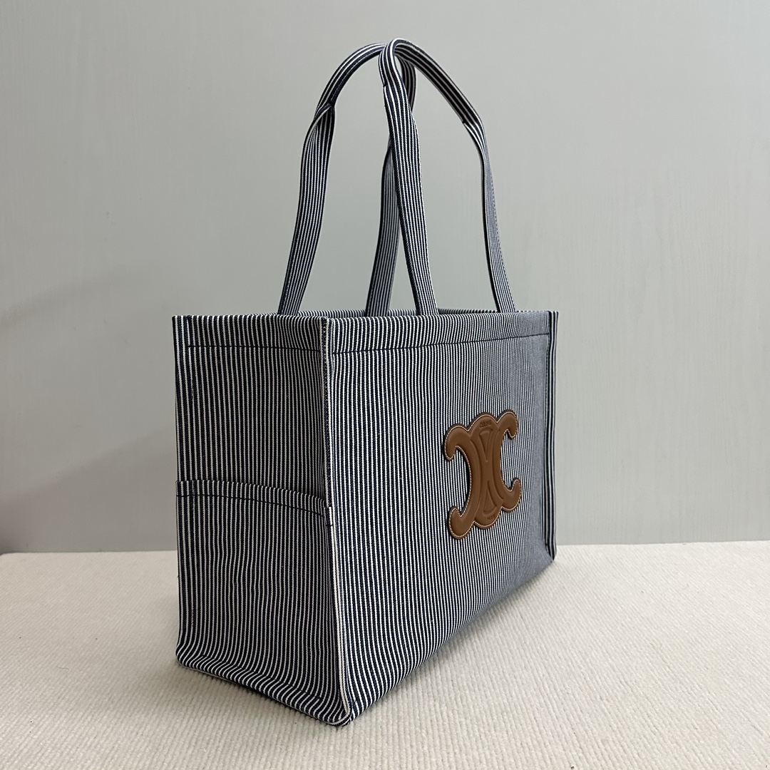 [TOP] CELINE Cabas Large Tote Bag 40x30x16cm - Blue