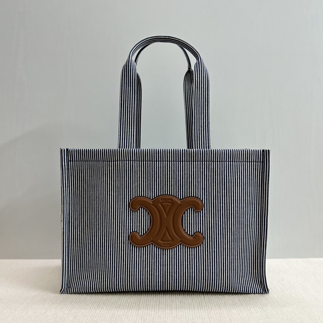 [TOP] CELINE Cabas Large Tote Bag 40x30x16cm - Blue