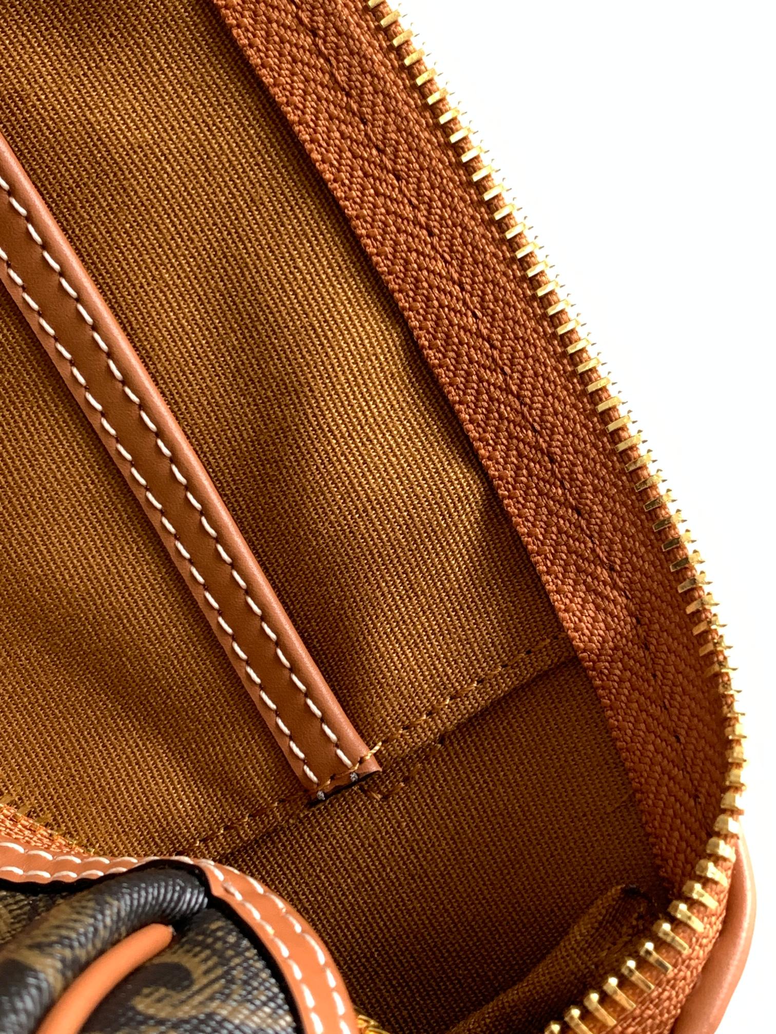 [TOP] CELINE Printed Cow Leather Boston Bag 19.5X14X7CM - Black&Brown