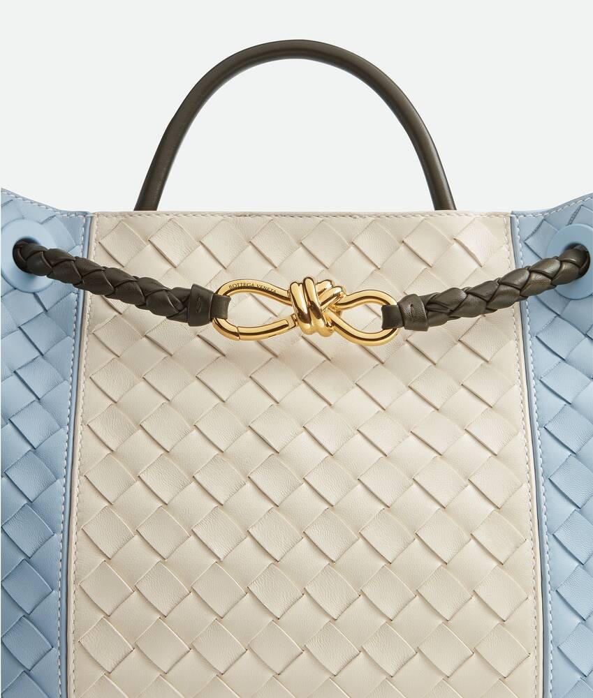 [TOP] Bottega Veneta BV Andiamo Bag 32x24x12cm - Blue & White