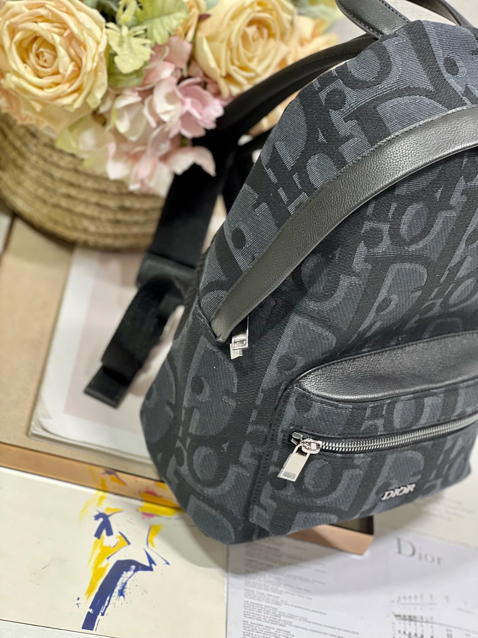 [TOP] Christian Dior  Dior Travel Backpack 23.5×11×32CM/30×42×15CM -Black