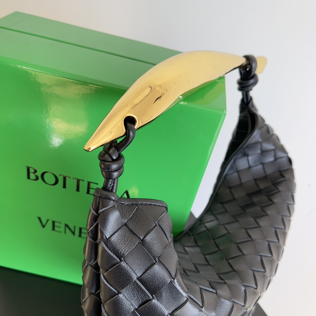 [TOP] Bottega Veneta BV Sardine Bag Intrecciato Weave 36x3x24 cm - Black