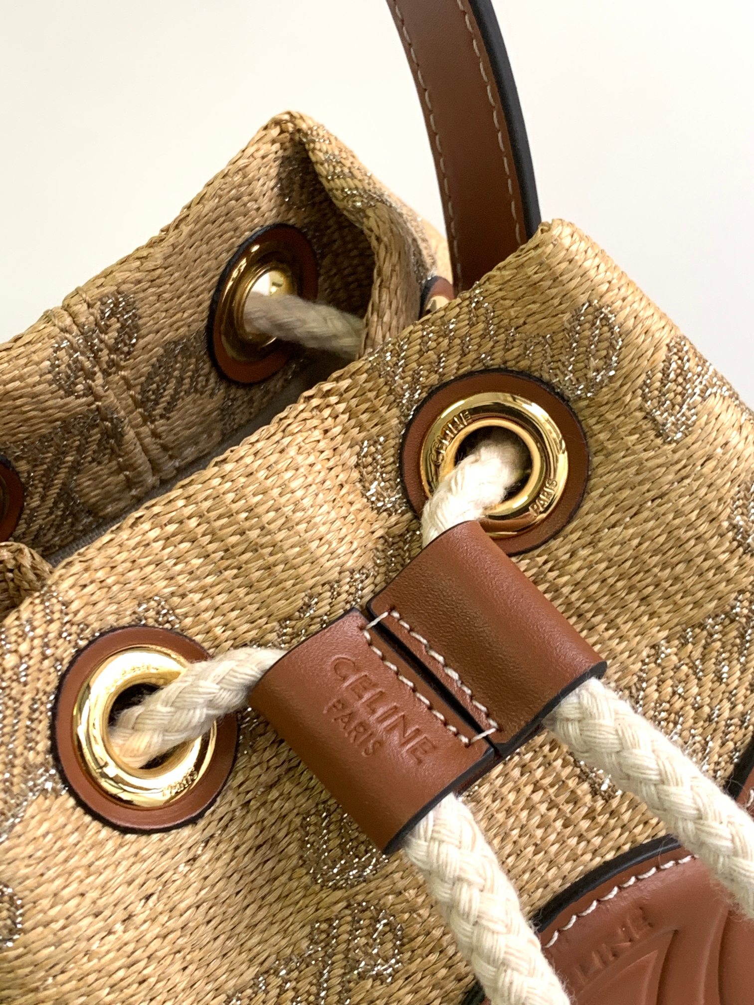 [TOP] CELINE Cow Leather Drawstring Bag 15 *19 *15cm - 2 Colour