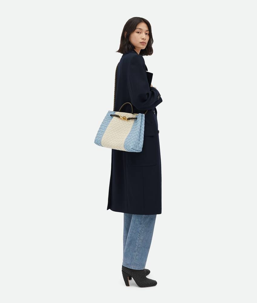 [TOP] Bottega Veneta BV Andiamo Bag 32x24x12cm - Blue & White