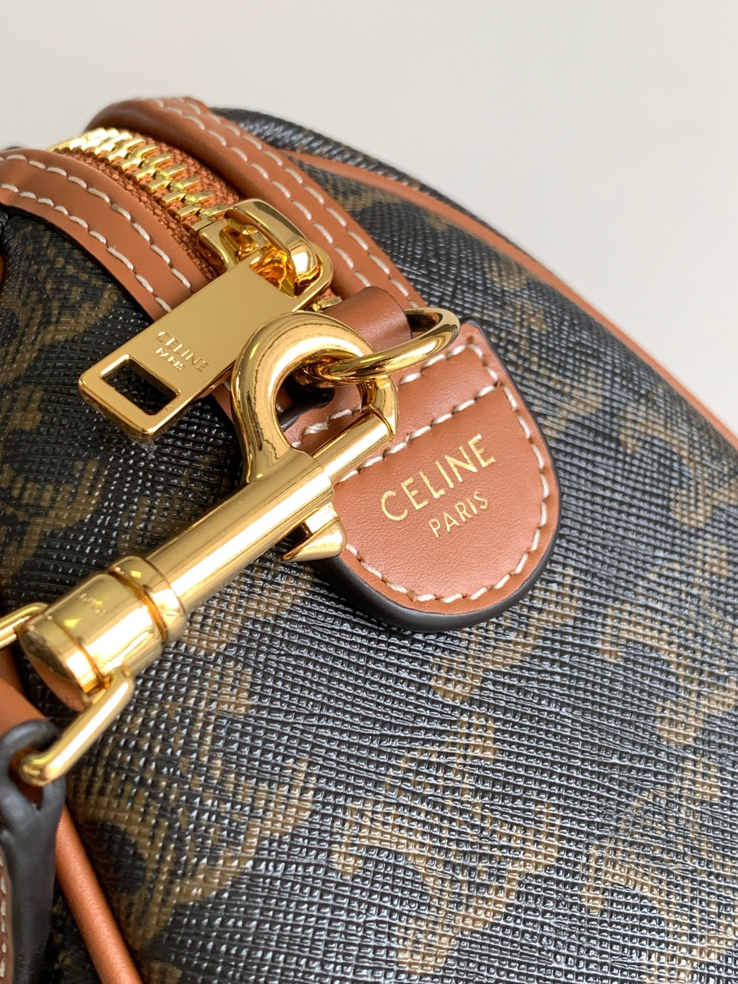 [TOP] CELINE Printed Cow Leather Boston Bag 19.5X14X7CM - Black&Brown