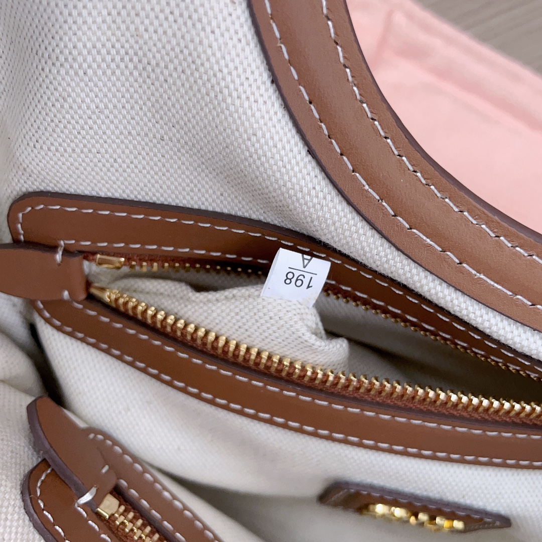 [TOP] Miu Miu Isedan Tote Bag Canvas with Calfskin 22x14x11cm/28x26x12.5cm/38x38x18cm - Beige