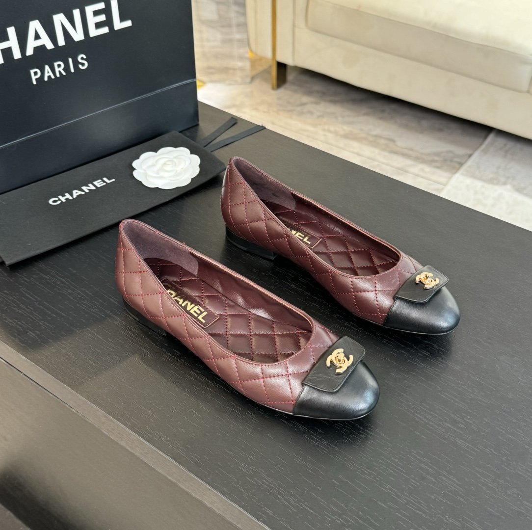 [TOP] CHANEL CC Buckle Diamond Pattern Shoes - 4 Color
