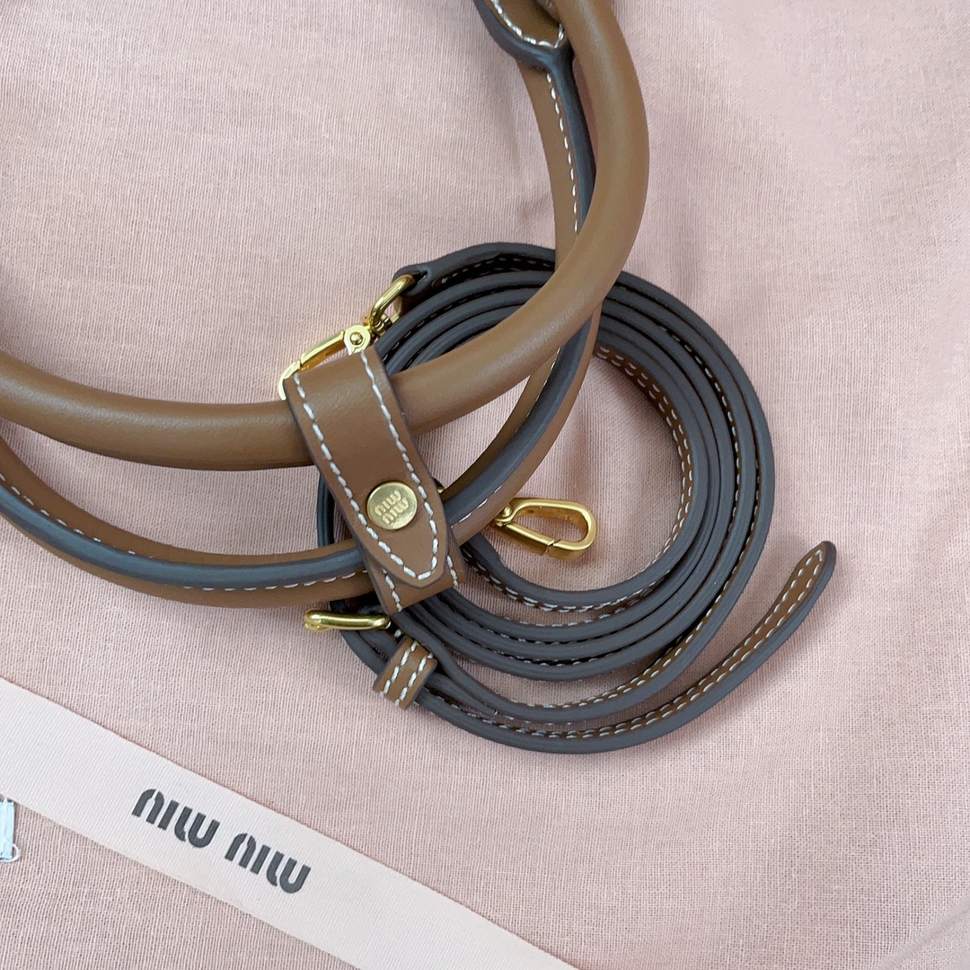 [TOP] Miu Miu Isedan Tote Bag Canvas with Calfskin 22x14x11cm/28x26x12.5cm/38x38x18cm - Beige