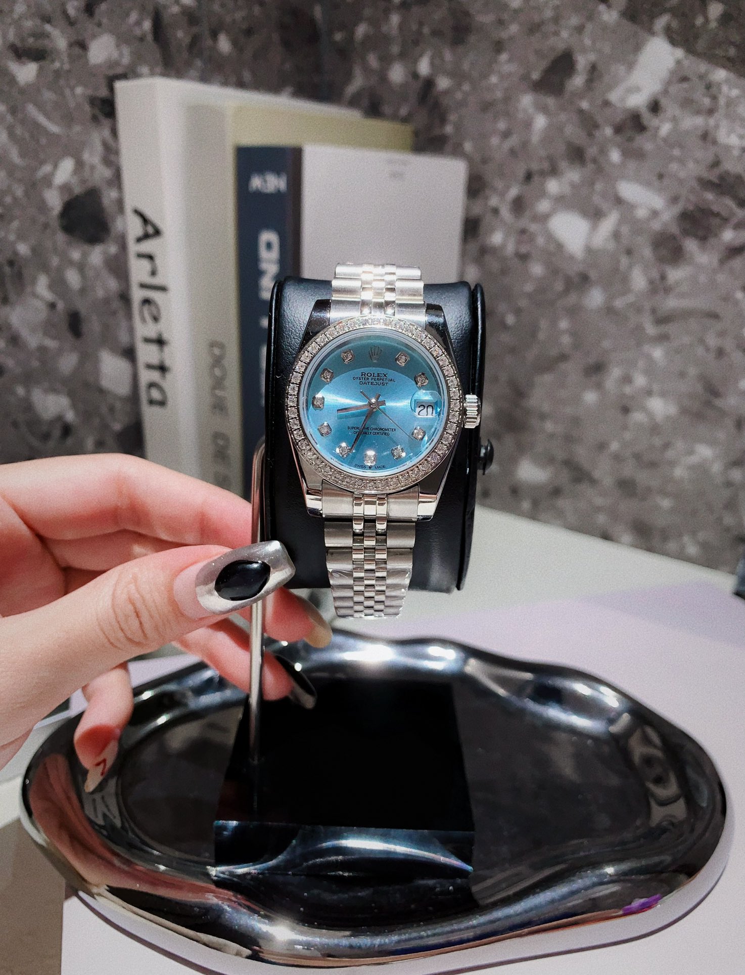 [TOP] ROLEX Blue Dial Watch 31mm - Sliver