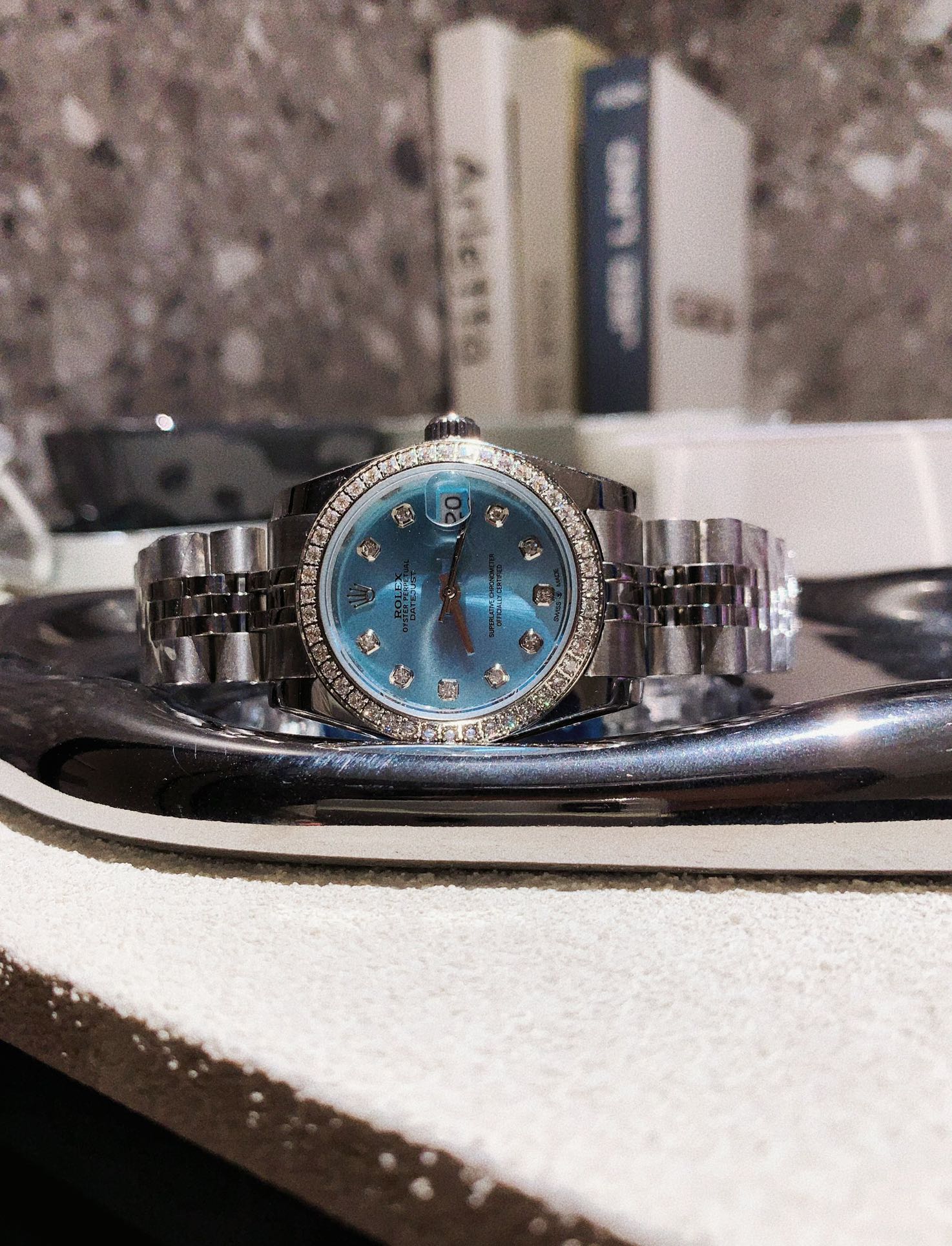 [TOP] ROLEX Blue Dial Watch 31mm - Sliver
