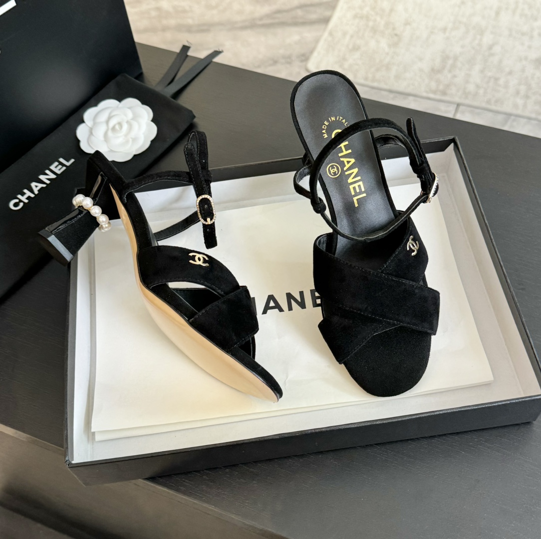 [TOP] CHANEL Pearl Heel 6.5cm High Heel Sandals - 6 Color