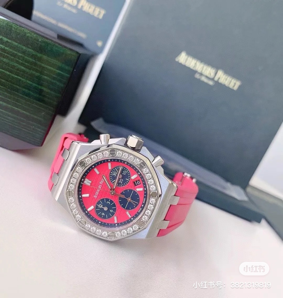 [TOP] Audemars Piguet Royal Oak Offshore  Lady Chronograph Stainless Steel 37mm-Pink