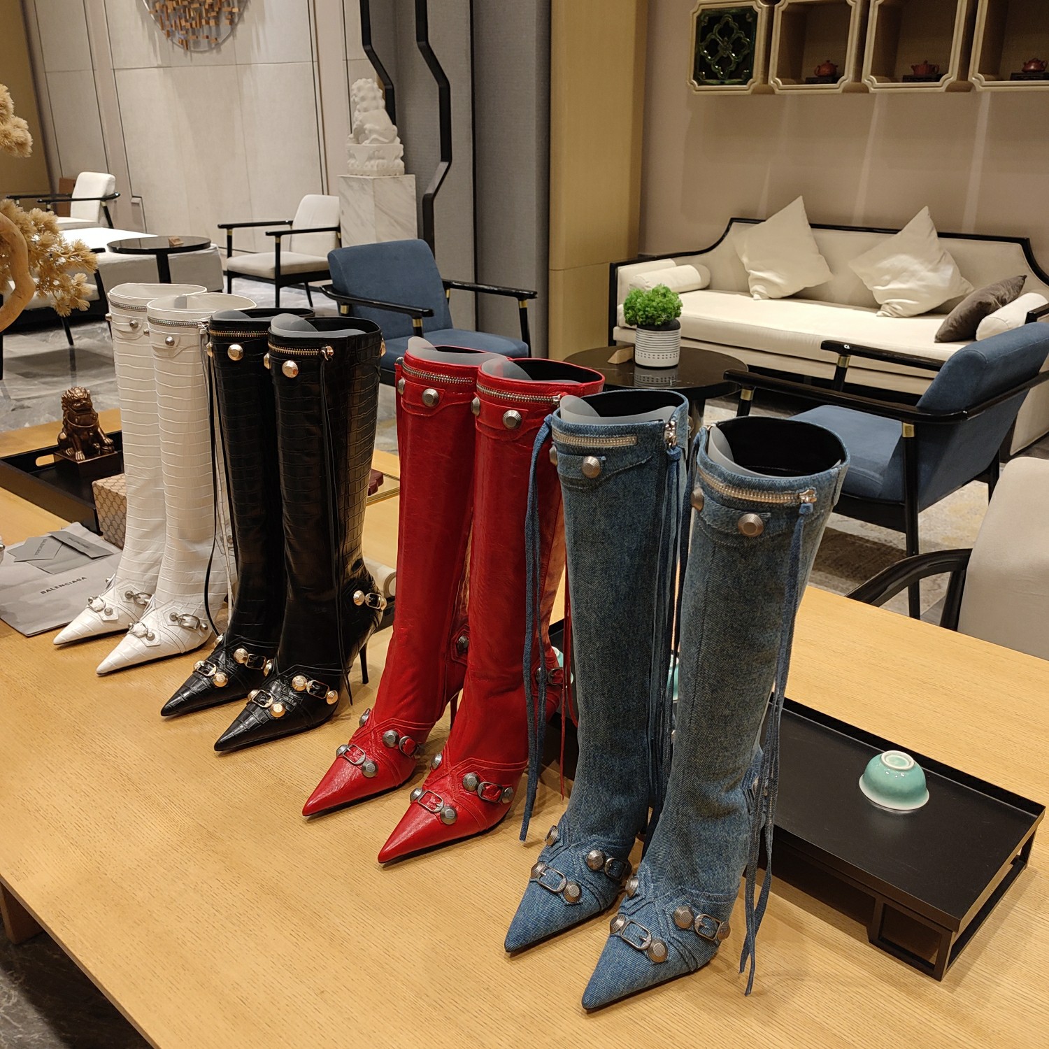 [TOP] BALENCIAGA 9cm High Heel High Boots -  4 Color