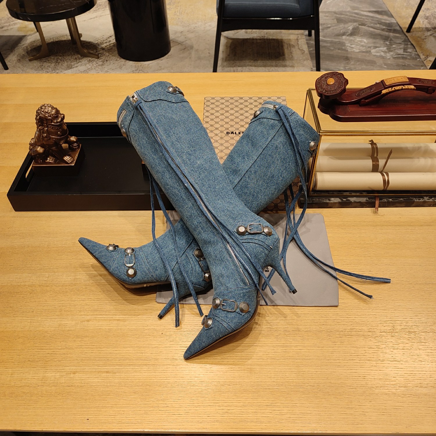 [TOP] BALENCIAGA 9cm High Heel High Boots -  4 Color