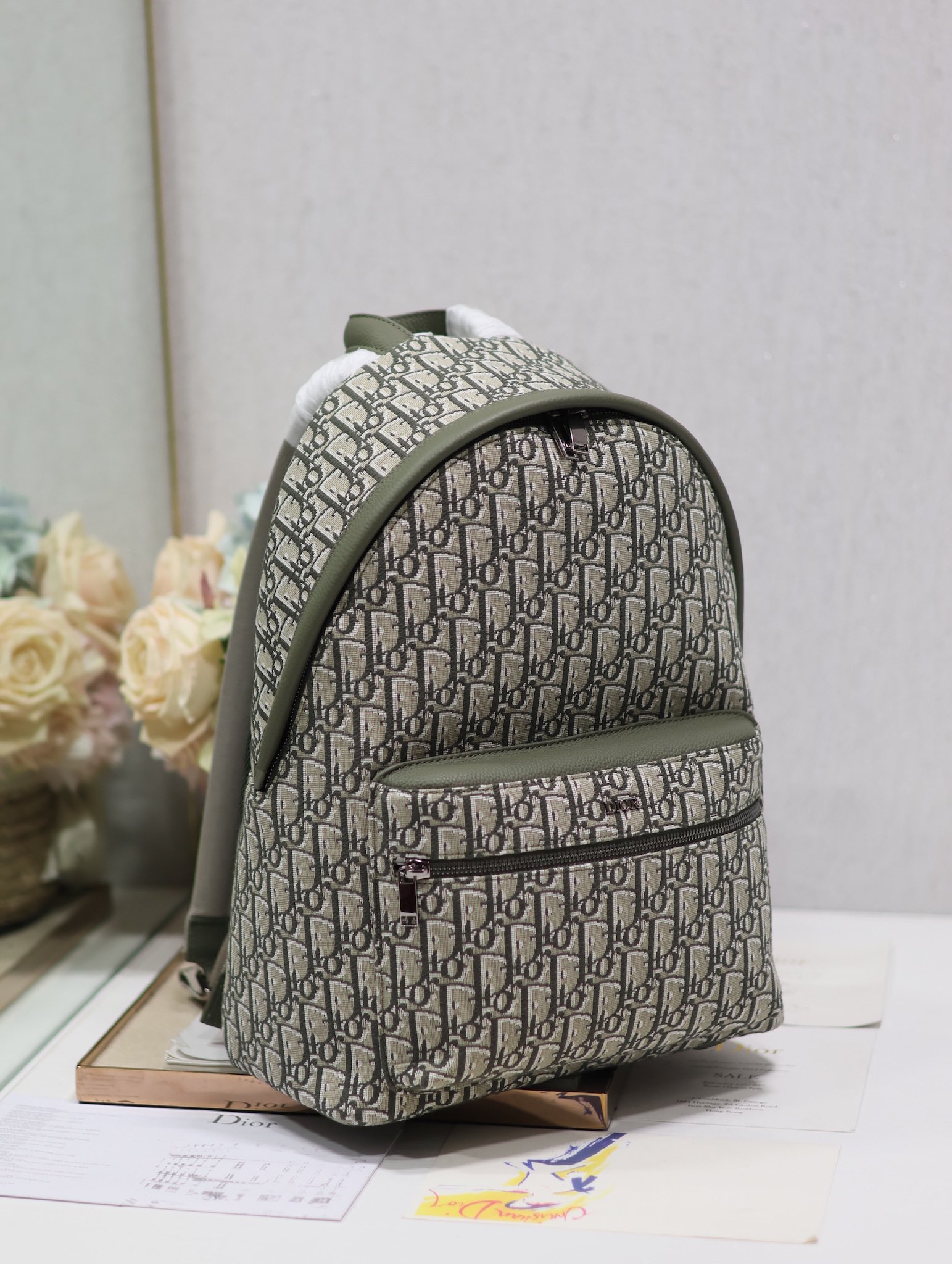 [TOP] Christian Dior  Backpack 30×42×15CM -Army Green