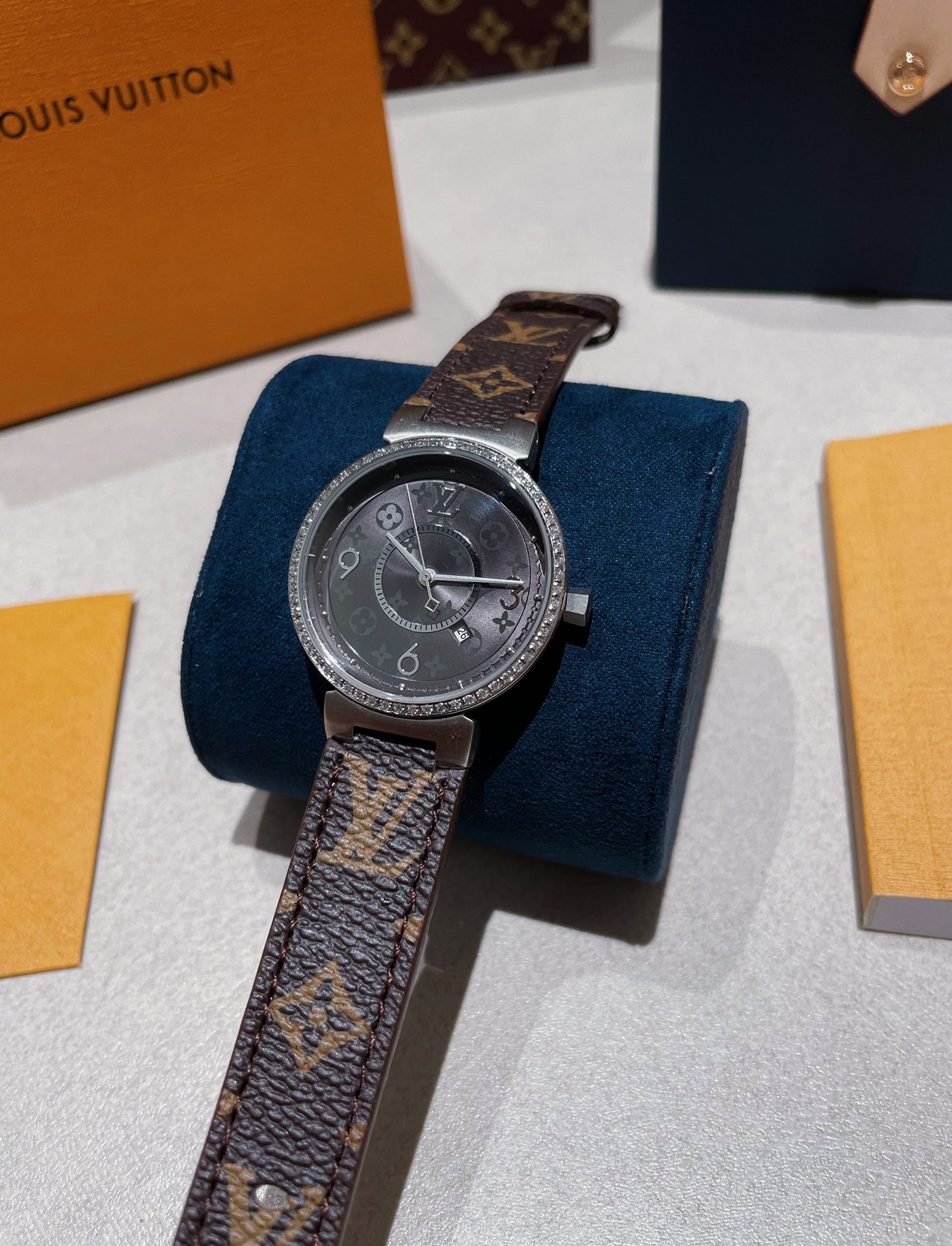 [TOP] Louis Vuitton LV TAMBOUR SLIM Watch 34mm - Brown