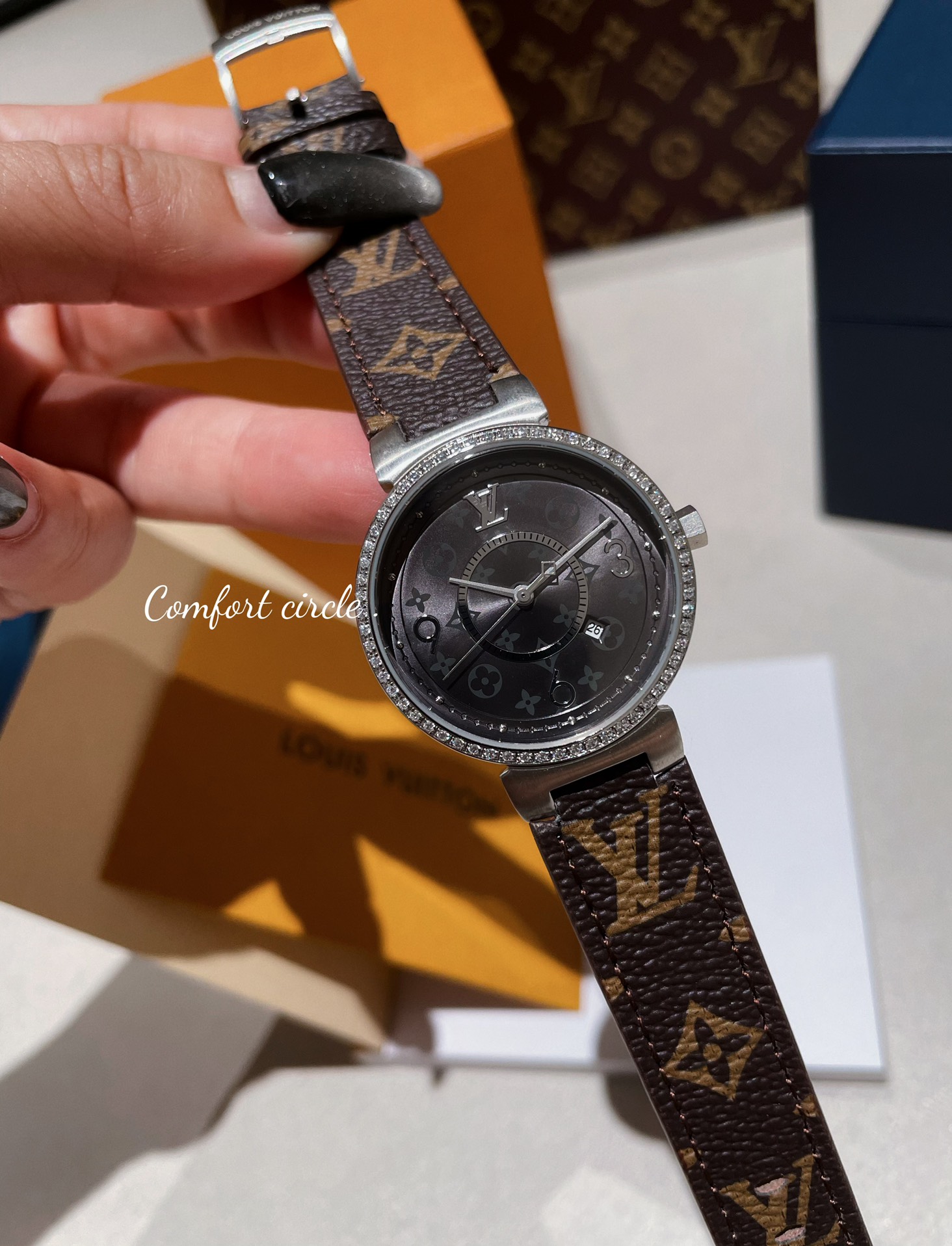 [TOP] Louis Vuitton LV TAMBOUR SLIM Watch 34mm - Brown