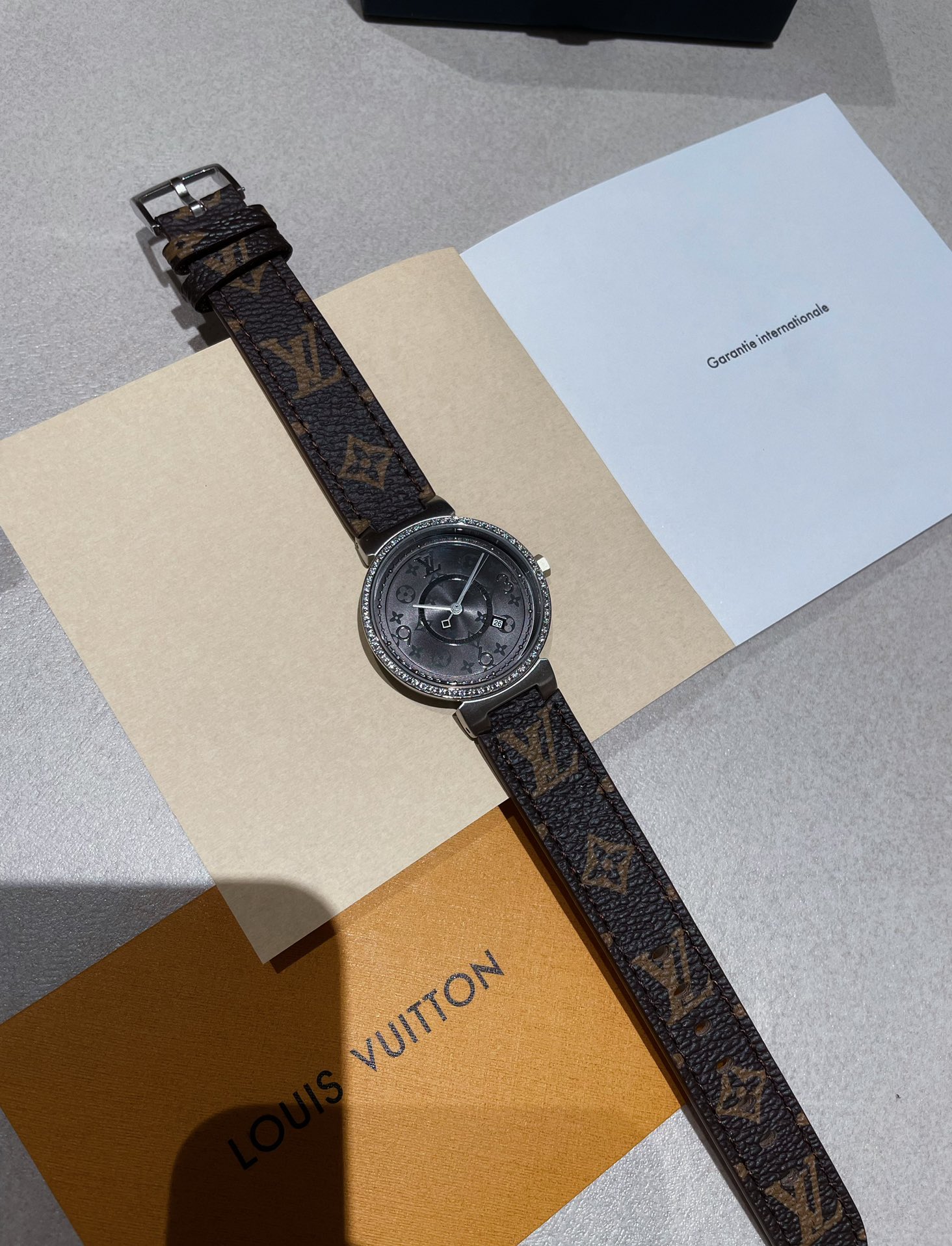[TOP] Louis Vuitton LV TAMBOUR SLIM Watch 34mm - Brown