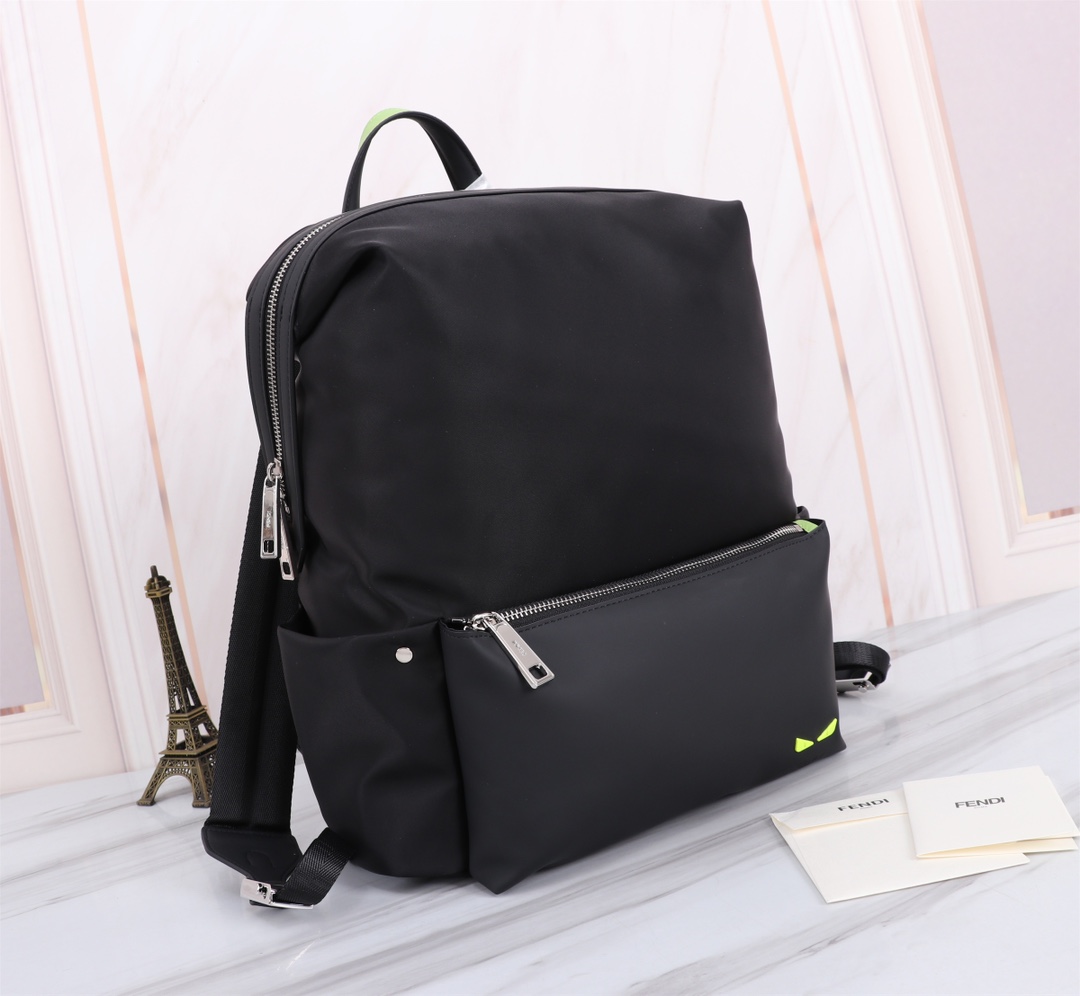[TOP] FENDI Nylon Backpack 35✘40✘15cm - Black
