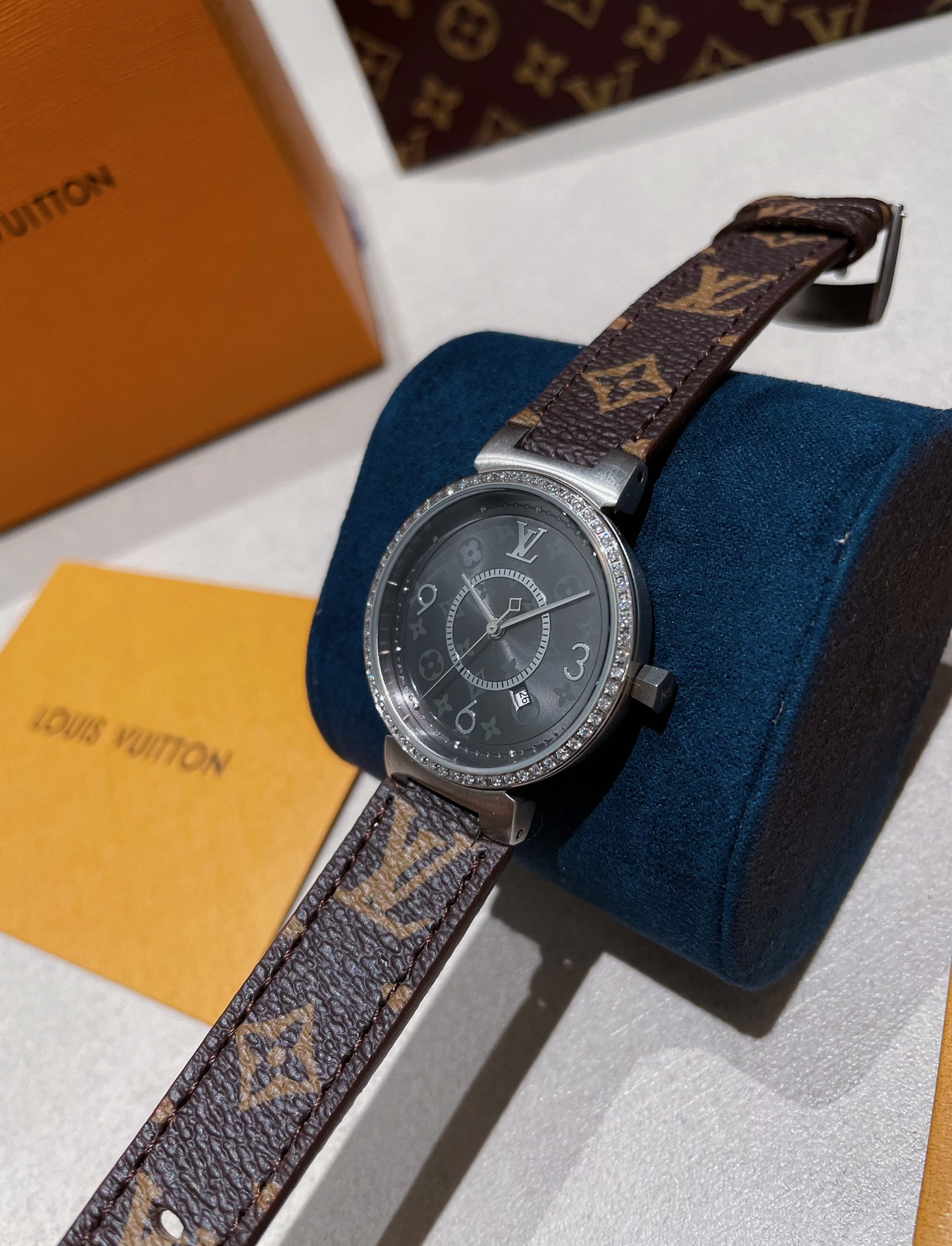 [TOP] Louis Vuitton LV TAMBOUR SLIM Watch 34mm - Brown