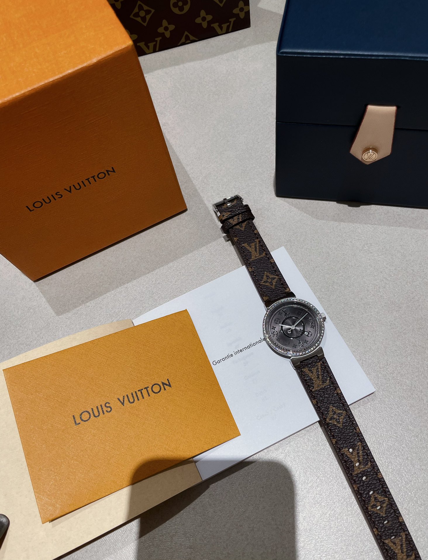 [TOP] Louis Vuitton LV TAMBOUR SLIM Watch 34mm - Brown