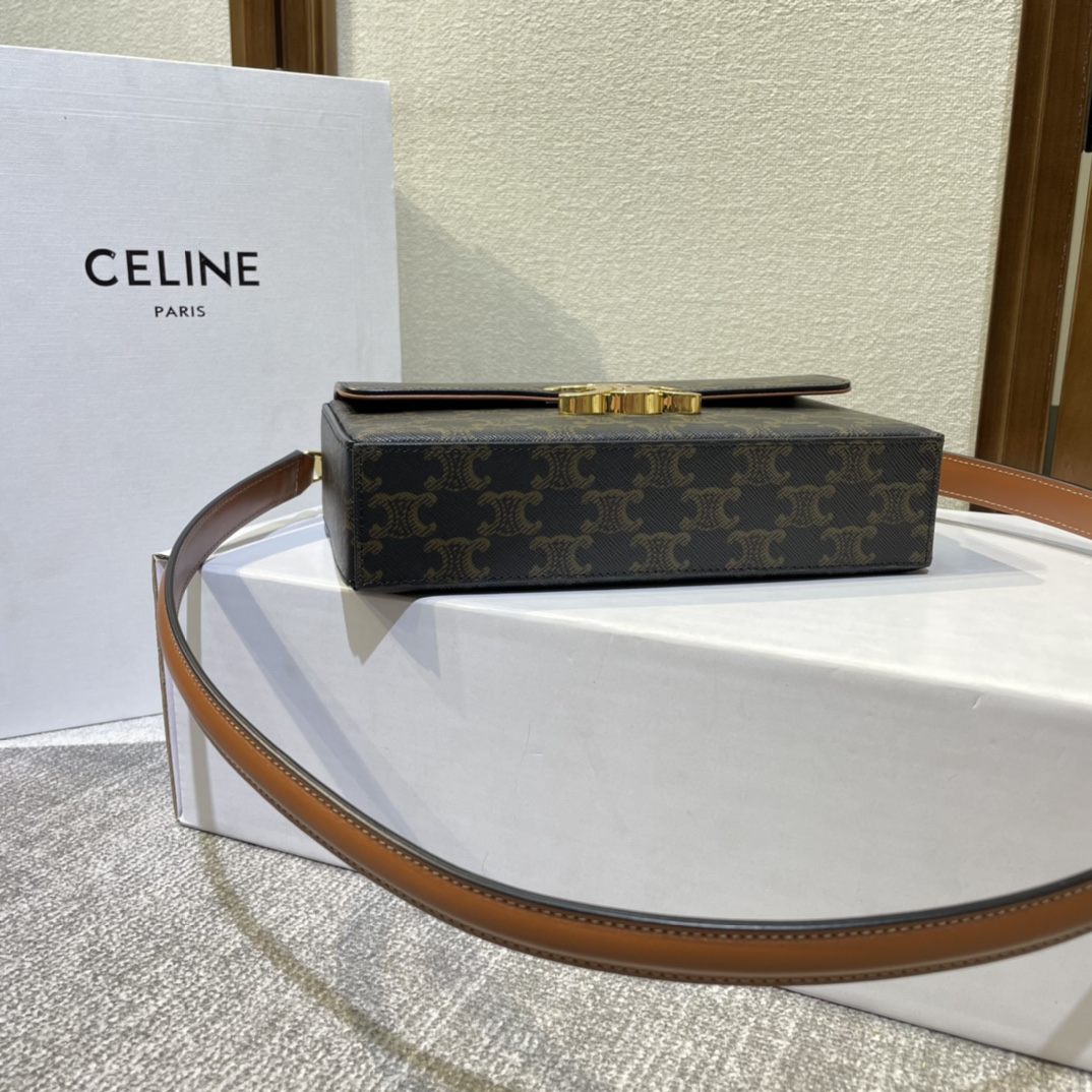 [TOP] CELINE Box Triomphe Bag cowhide Bag 22X13.5X6cm - 2 Colour