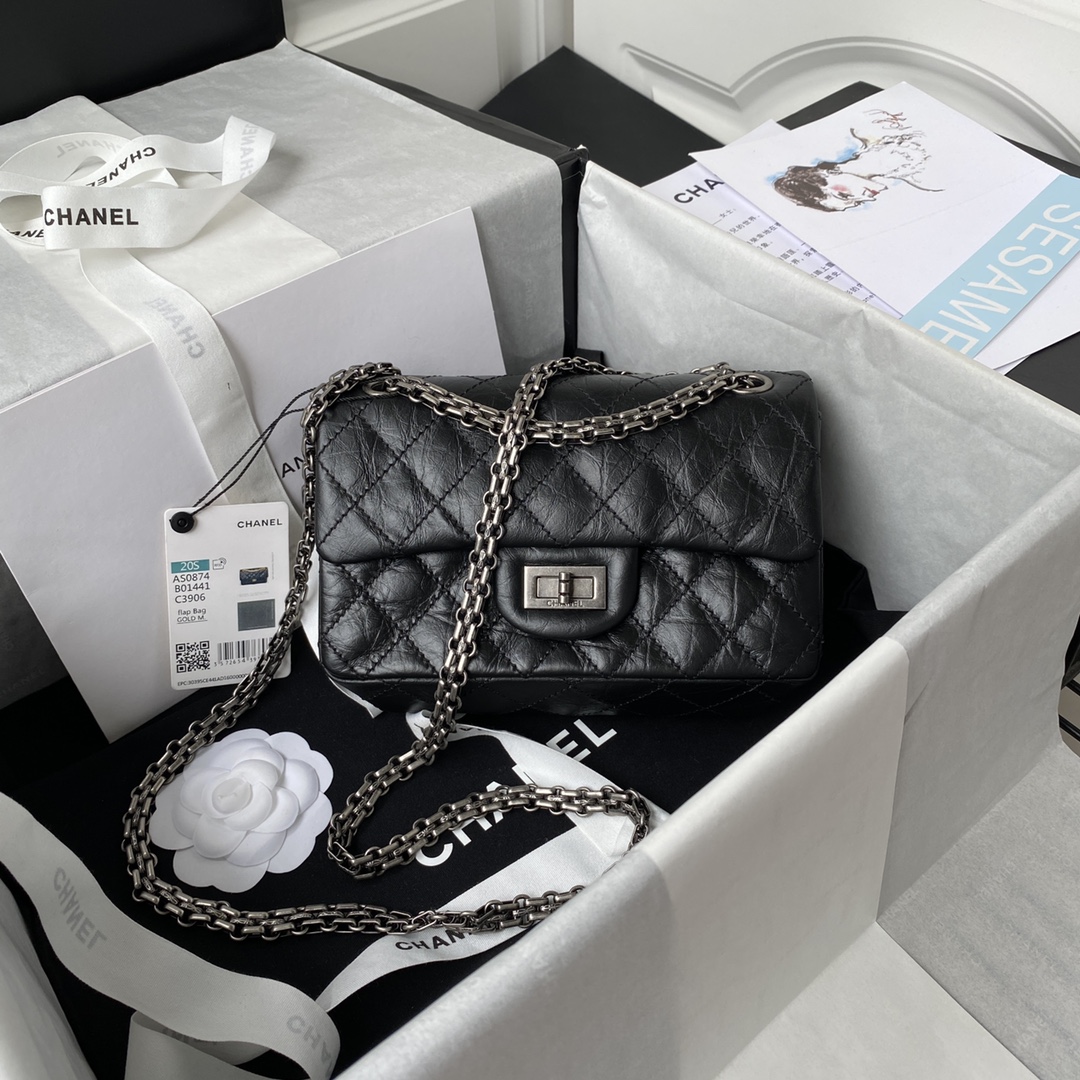 [TOP] CHANEL 2.55 Reissue Bag Small 20cm - Black