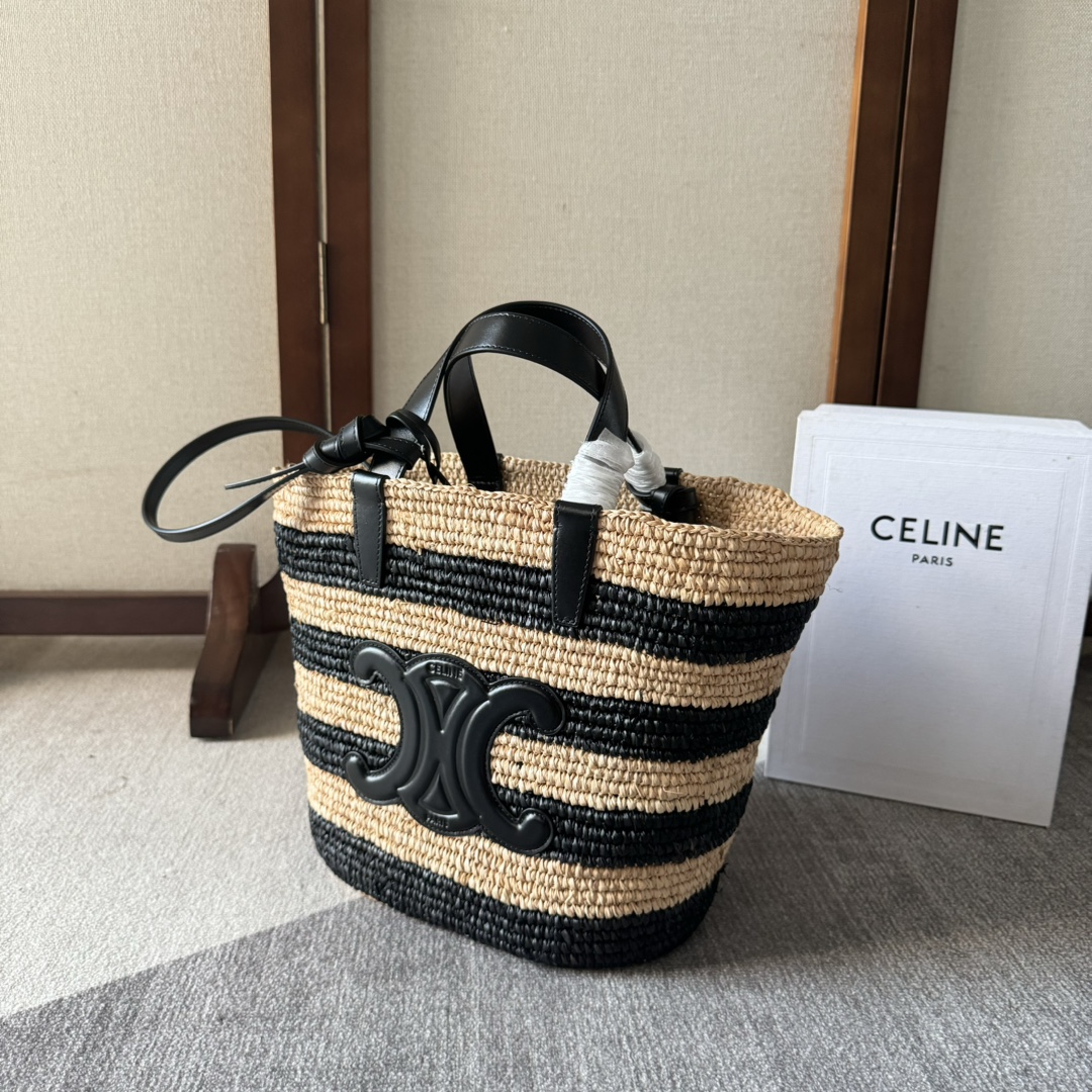[TOP] CELINE Hand Woven Handbag 22×30×14cm/21.5x22x13cm