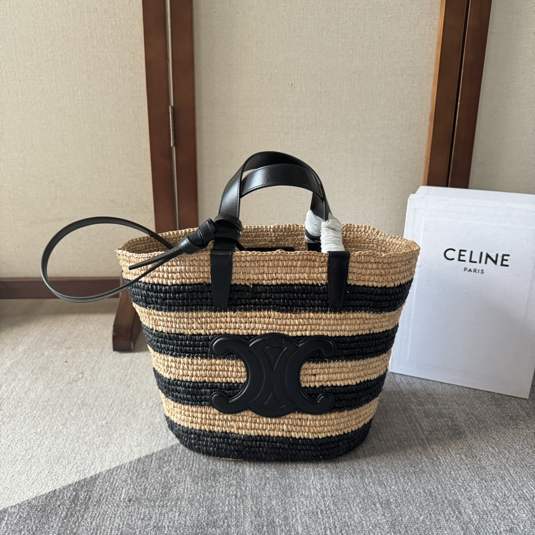[TOP] CELINE Hand Woven Handbag 22×30×14cm/21.5x22x13cm