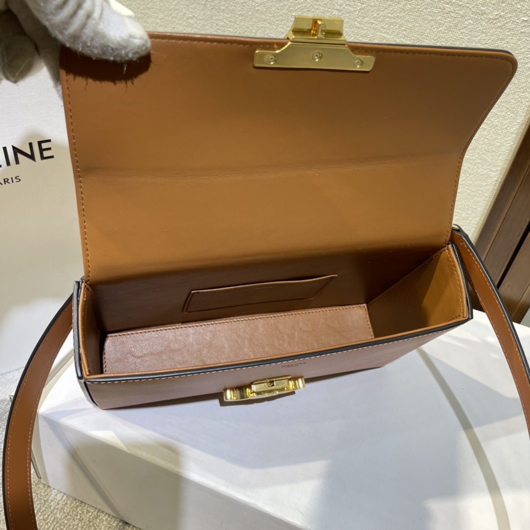 [TOP] CELINE Box Triomphe Bag cowhide Bag 22X13.5X6cm - 2 Colour
