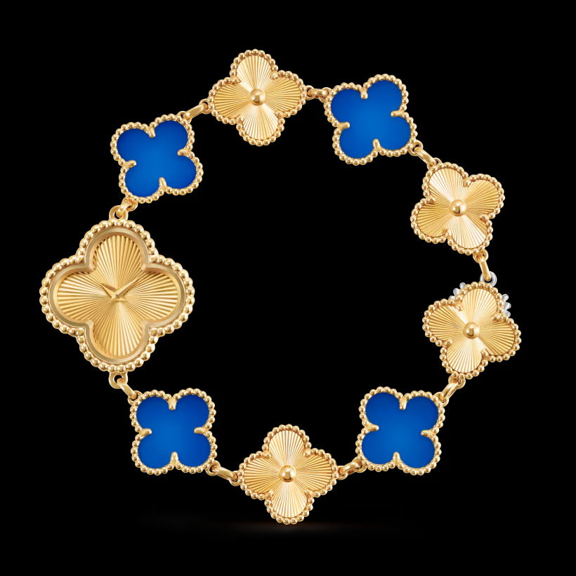 [TOP] Van Cleef & Arpels Sweet Alhambra Bracelet Watch - Gold