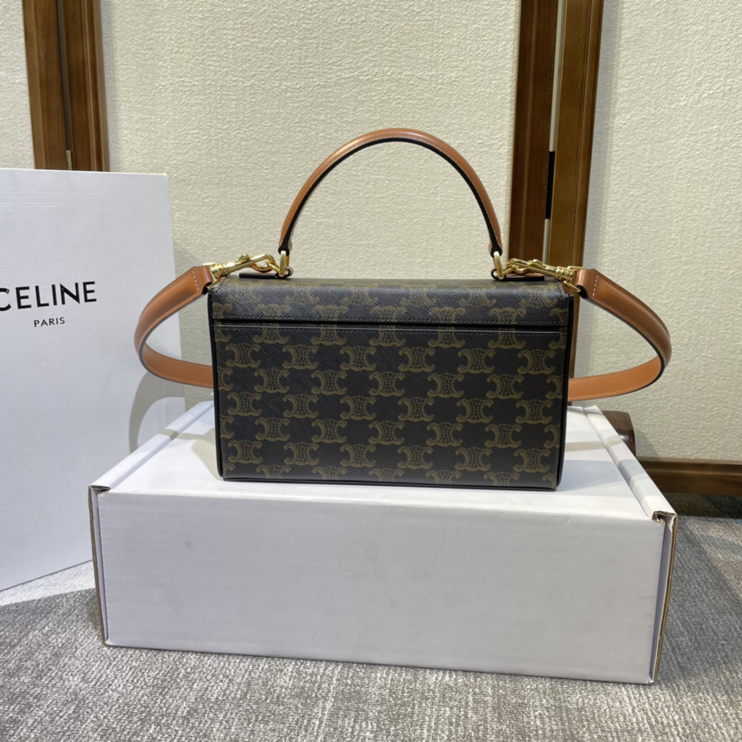 [TOP] CELINE Box Triomphe Bag cowhide Bag 22X13.5X6cm - 2 Colour
