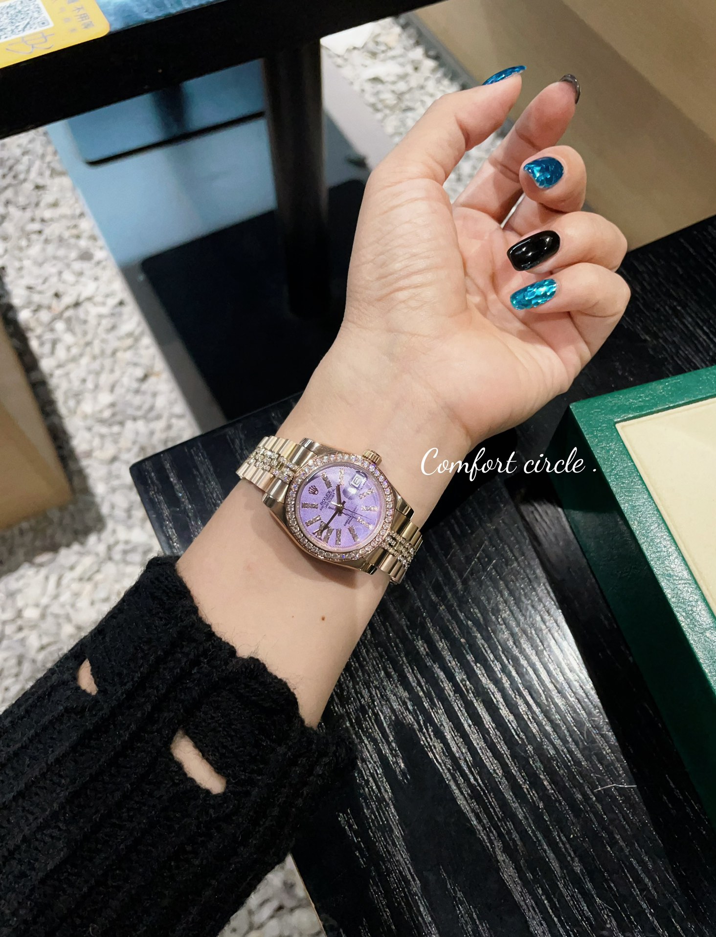 [TOP] ROLEX Purple Dial Watch 31mm - Rose Gold