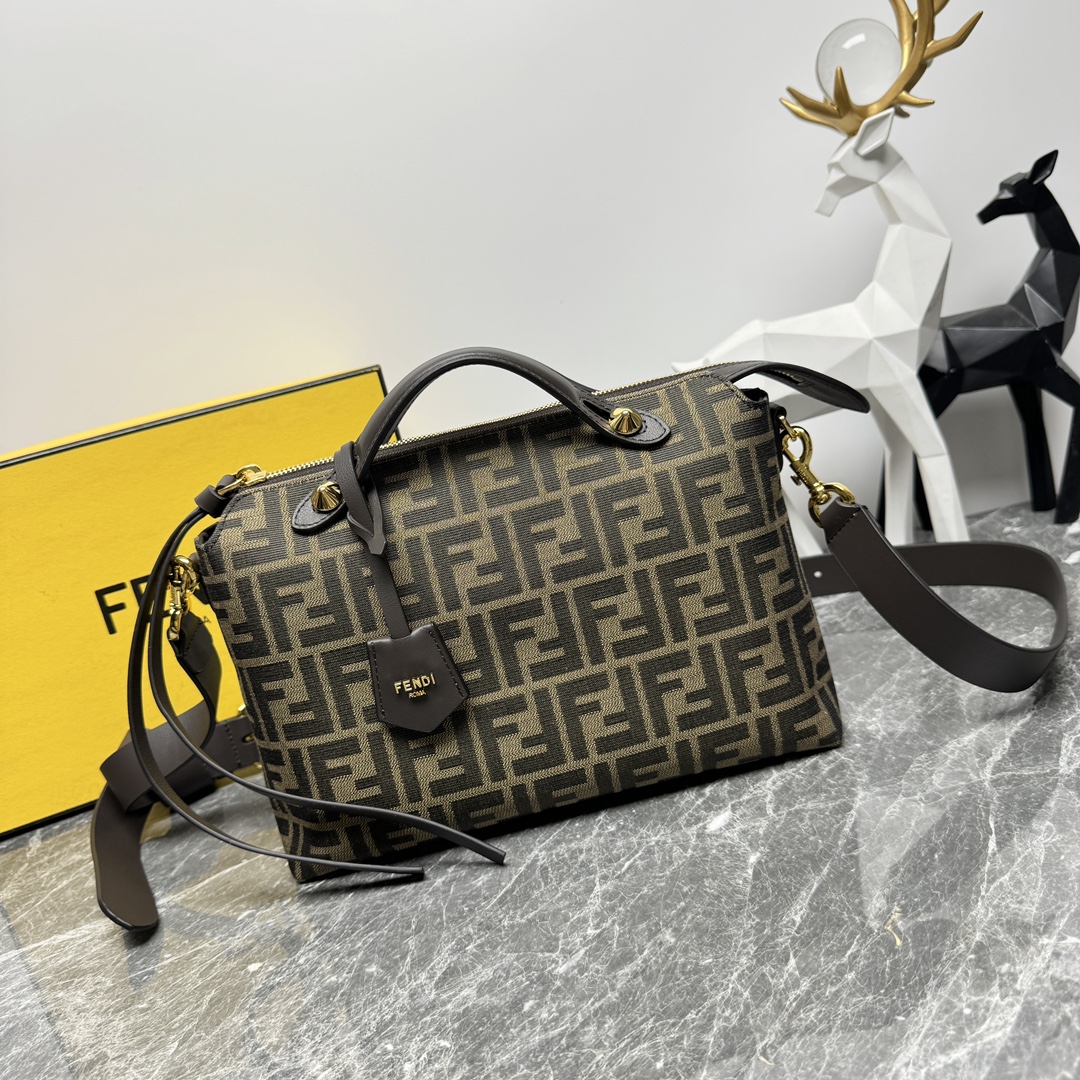 [TOP] FENDI  ByThe Way Soft Bags 29×17×13cm/20×12×9cm-Brown