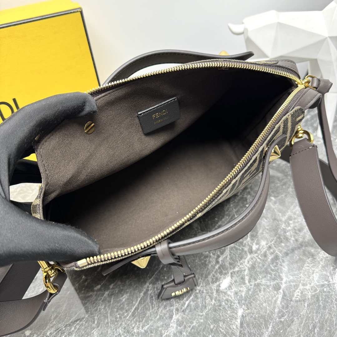 [TOP] FENDI  ByThe Way Soft Bags 29×17×13cm/20×12×9cm-Brown