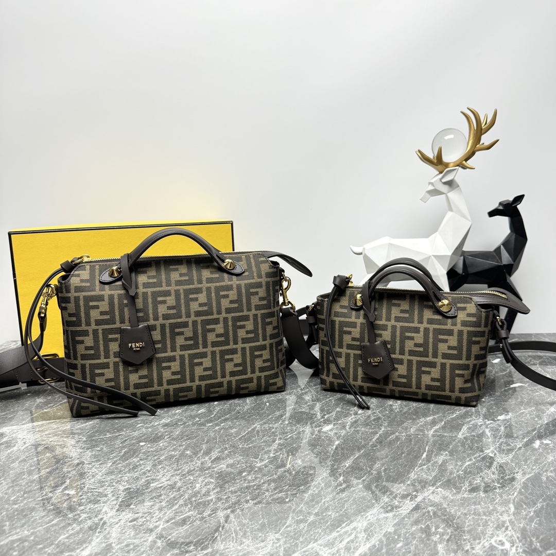 [TOP] FENDI  ByThe Way Soft Bags 29×17×13cm/20×12×9cm-Brown