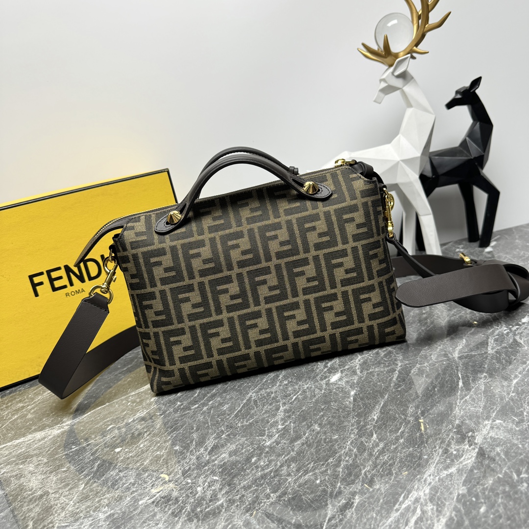[TOP] FENDI  ByThe Way Soft Bags 29×17×13cm/20×12×9cm-Brown