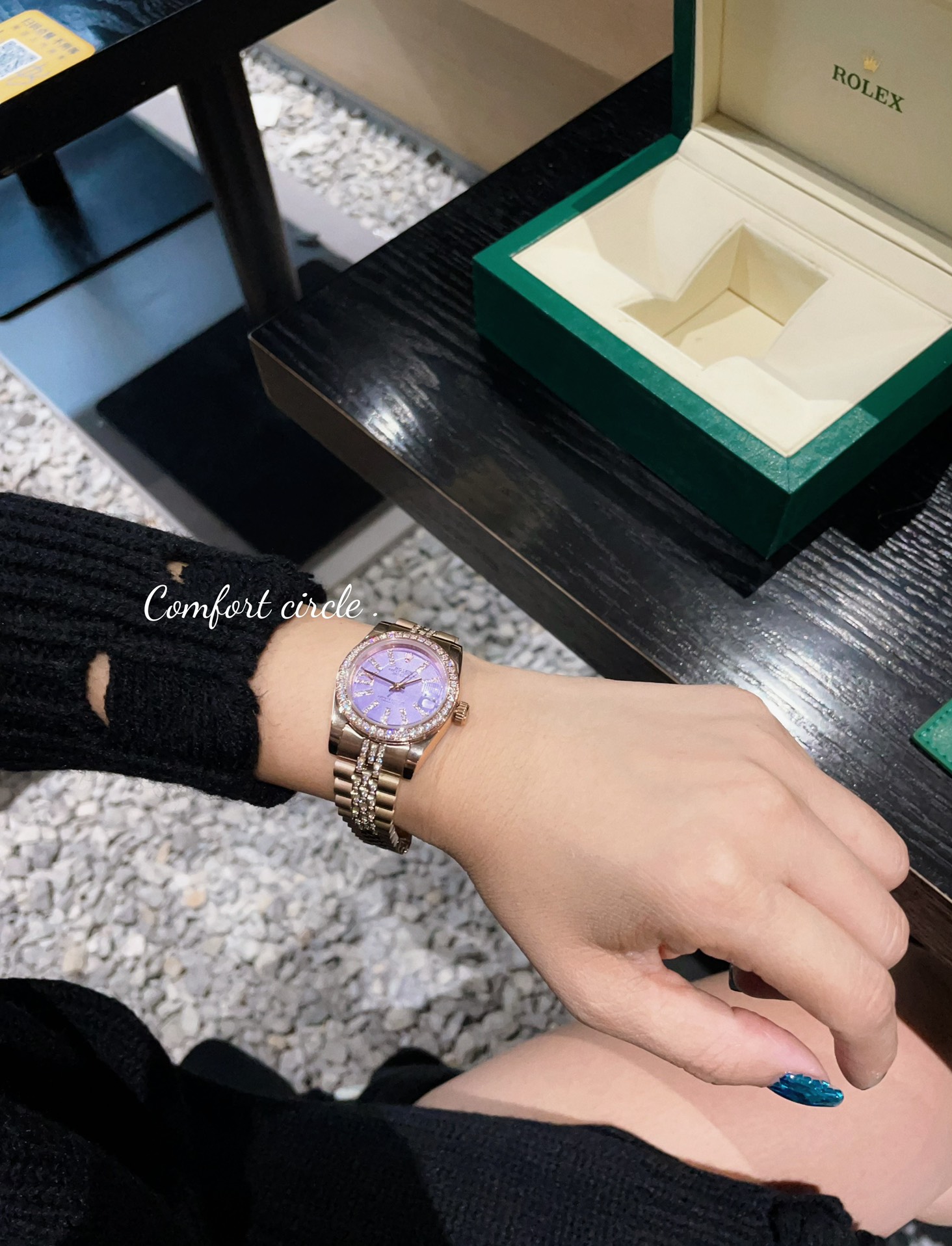 [TOP] ROLEX Purple Dial Watch 31mm - Rose Gold